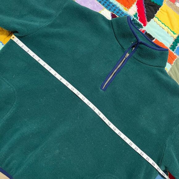 Vintage Avalanche Green w/ Navy Accent Fleece Pullover Jacket XL - Picture 4 of 6